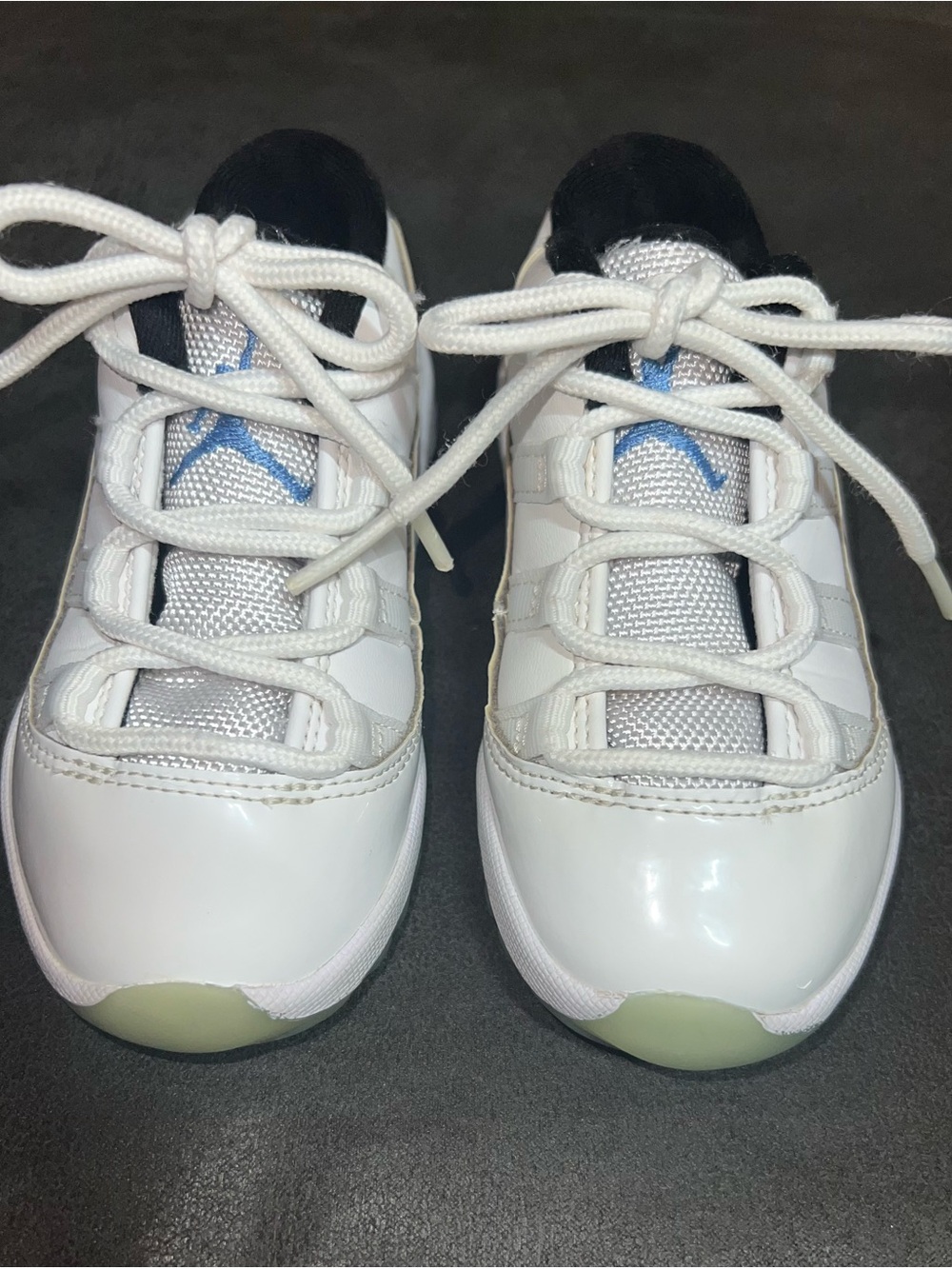 Jordan Kids White and Blue Low-Top Sneakers